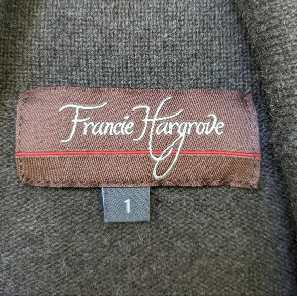 Cashmere Dolman Sleeve Chocolate Brown Long Line Open Front Cardigan - Picture 3 of 5